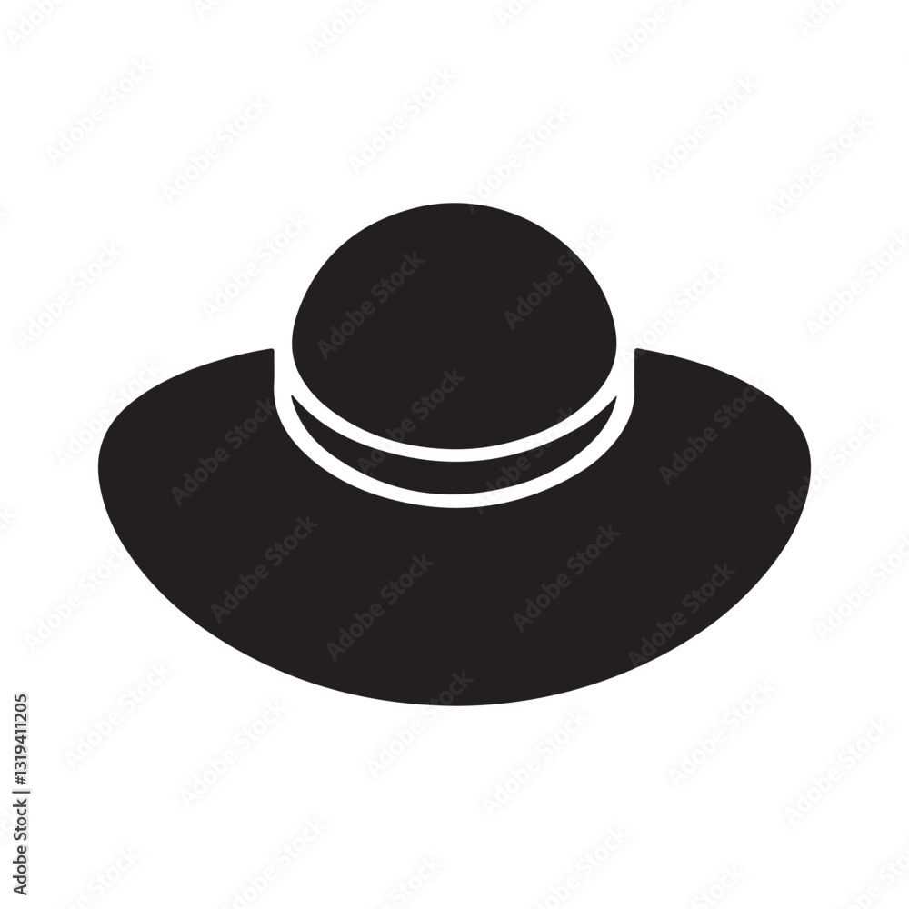 silhouette women's hat icon isolated on white background silhouette women's hat icon isolated on white background