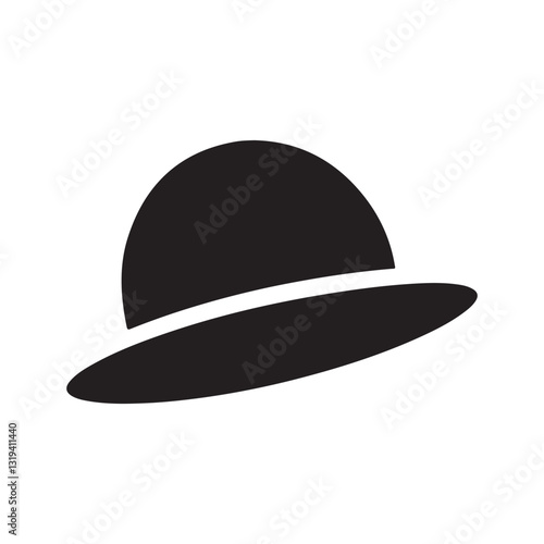 silhouette women's hat icon isolated on white background
