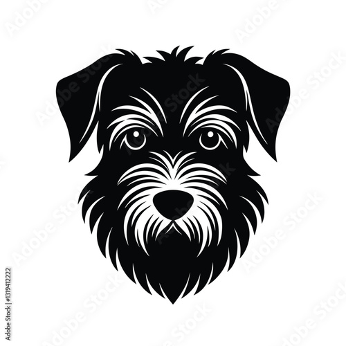 Cute soft coated wheaten terrier head silhouette