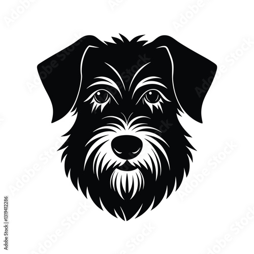 Cute soft coated wheaten terrier head silhouette deign