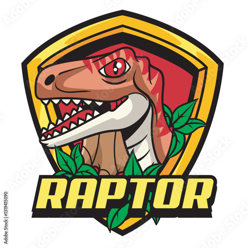 Vector Illustration of Tiny Raptor with Cute Illustration Available for Logo Badge
