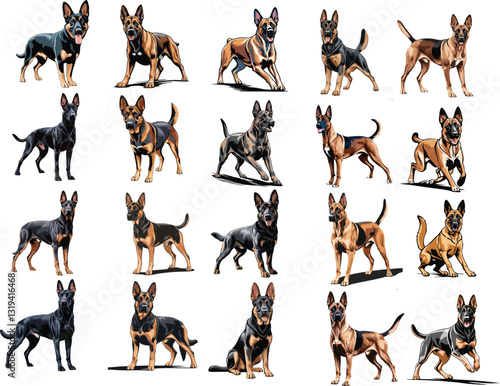 Belgian Malinois dog vector illustration white background