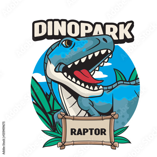 Vector Illustration of Tiny Raptor with Cute Illustration Available for Tshirt Design