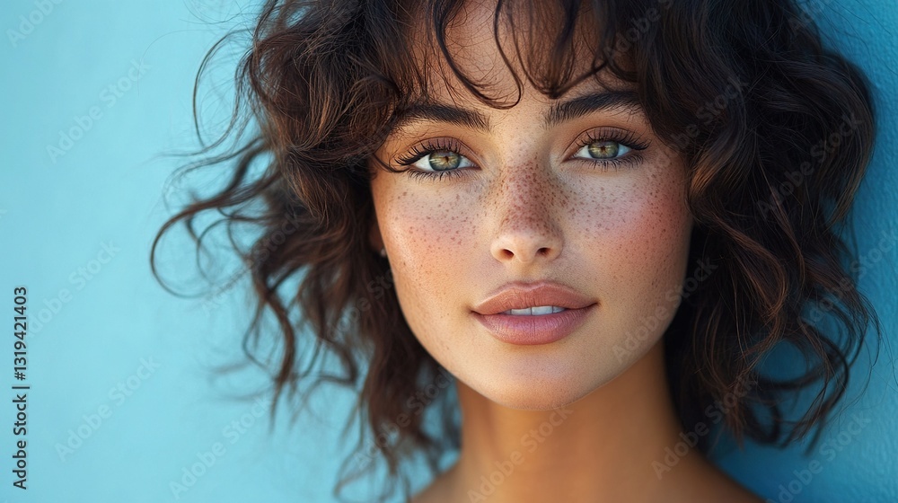 A woman with green eyes and a light brown hair style A woman with green eyes and a light brown hair style