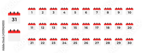 Calendar date icon. Monthly planner with marked days vector illustration. Simple reminder symbol for scheduling events and organizing tasks. Office management and time planning concept.