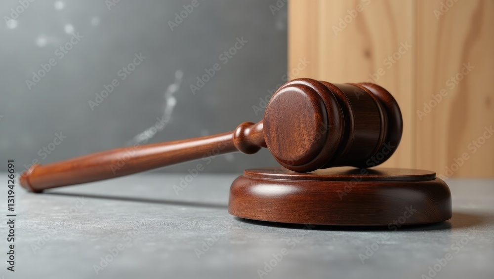 Obraz premium Law and Justice theme image, grey stone backdrop