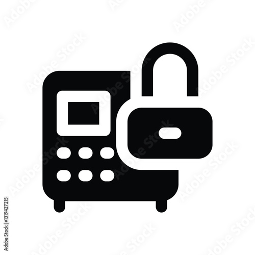 safe box glyph icon. Strong and solid vector icon for websites, mobile interfaces, presentations, and visual branding. High quality and easy to edit.