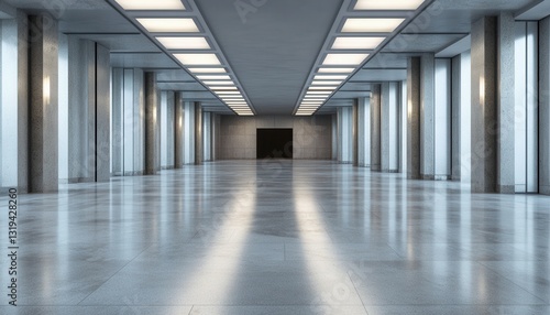 Wallpaper Mural A large, empty room with a black door in the middle Torontodigital.ca