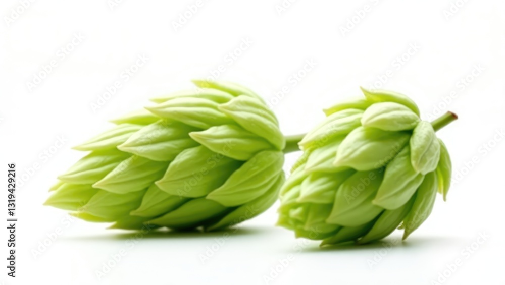 Fototapeta premium Hop close-up on a white background.