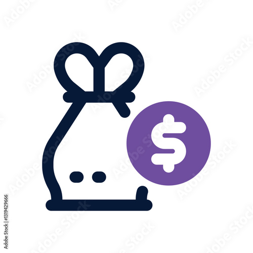 budget dual tone icon. Sleek and modern vector icon for websites, mobile apps, marketing materials, and corporate design. Fully scalable and ready to use.