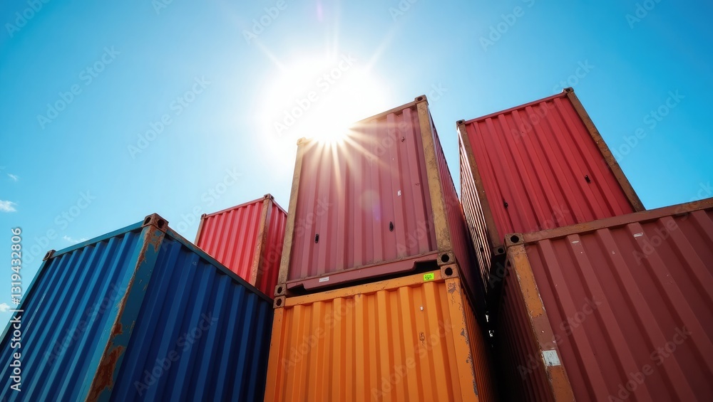 Fototapeta premium Industrial Containers for import export concept.