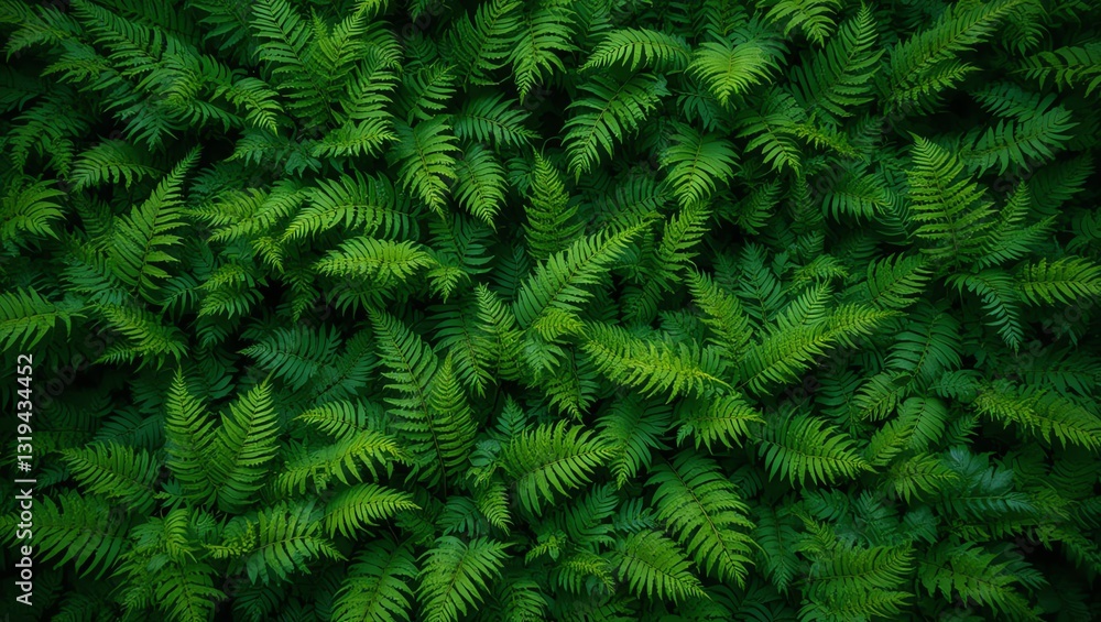 A lush green fern texture showcasing the intricate patterns of leaves in a natural setting. A lush green fern texture showcasing the intricate patterns of leaves in a natural setting.