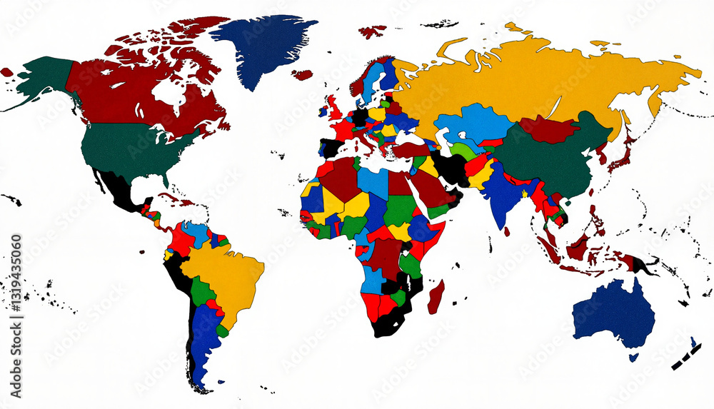 Fototapeta premium Colorful world map illustration, diverse pride celebration