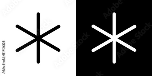 Asterisk icons in black and white colors