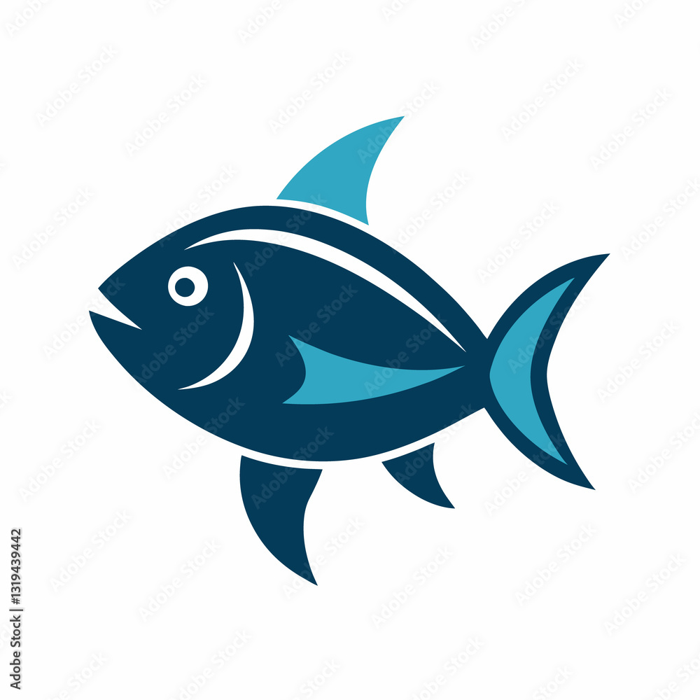 Fototapeta premium cartoon shark with a smile on its face.