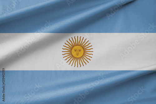 Argentina National Flag Waving in the Wind