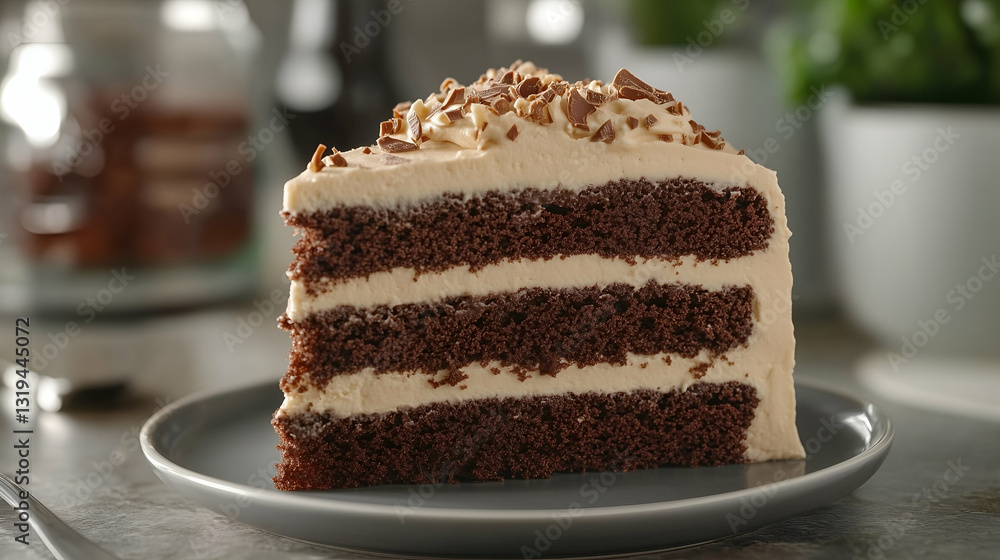 Chocolate cake with creamy frosting