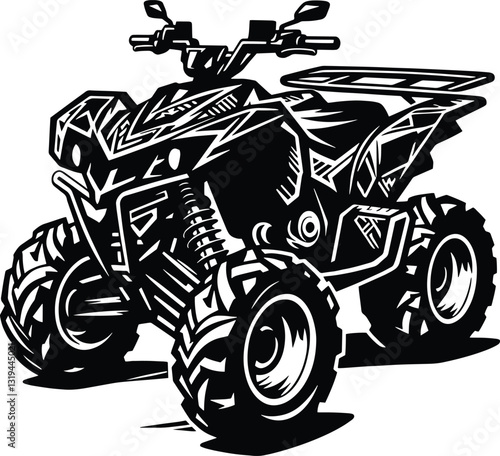 ATV quad wheeler - ATV quad bike, motocross silhouette, design, art, illustration