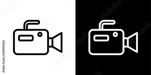 Camcorder icons in black and white colors