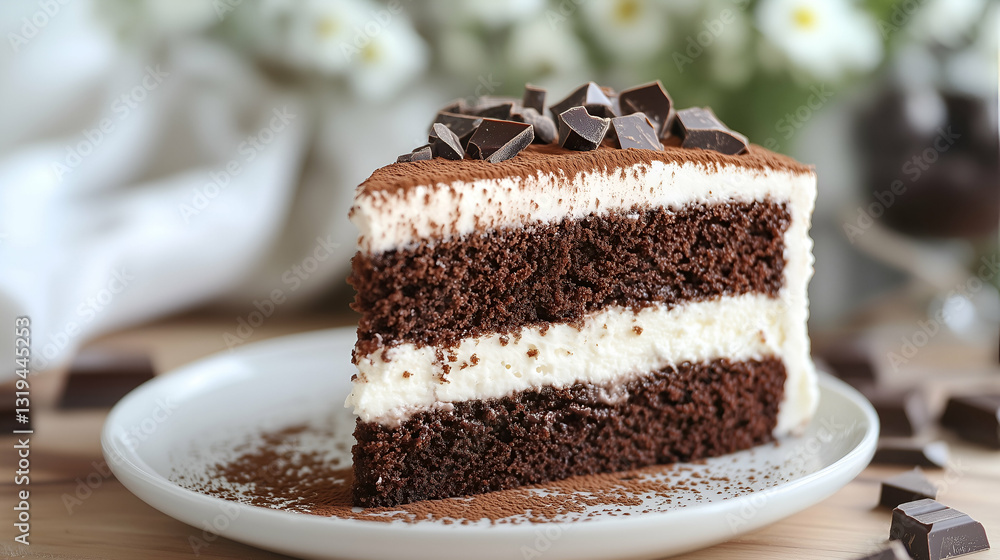 Chocolate cake with cream filling