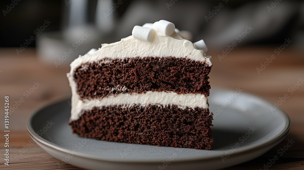 Chocolate cake with marshmallow frosting