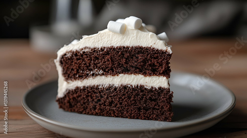 Obraz na płótnie Chocolate cake with marshmallow frosting w salonie
