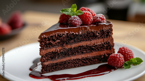Obraz na płótnie Chocolate raspberry cake w salonie