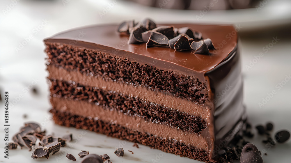 Chocolate layer cake with ganache