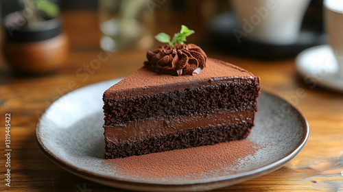 Obraz na płótnie Chocolate ganache cake w salonie