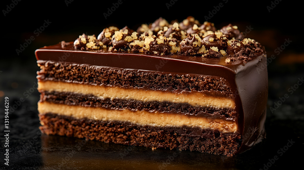 Chocolate cake with peanut butter filling