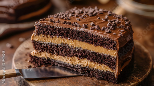 Chocolate cake with caramel filling