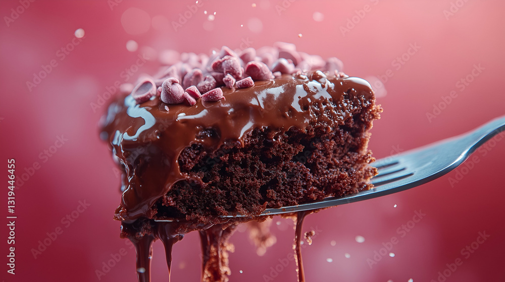 Chocolate cake with melted glaze
