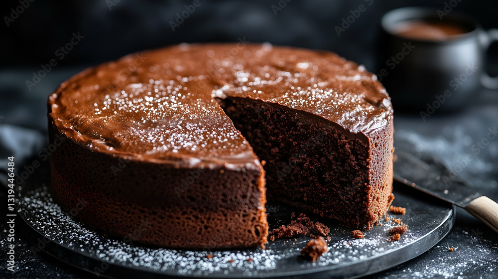 Chocolate cake with glossy top