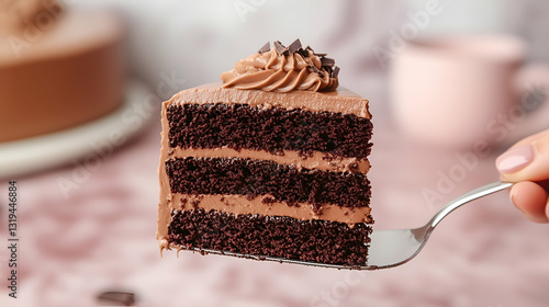 Chocolate layer cake slice