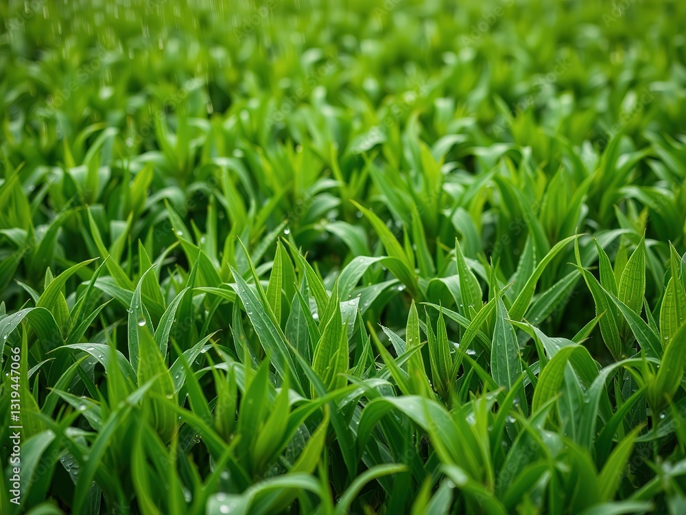 Abundant Rainfall Nourishes a Healthy Crop Field Abundant Rainfall Nourishes a Healthy Crop Field