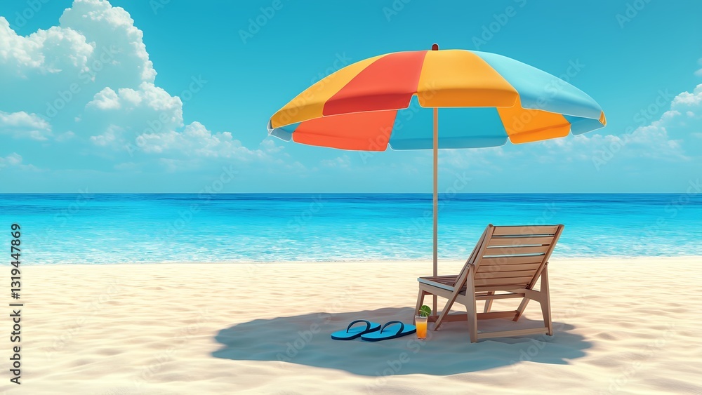 Colorful Beach Umbrella Colorful Beach Umbrella