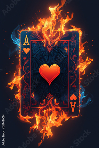 ace of hearts in fire