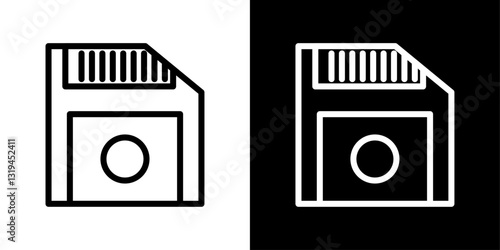 Floppy disk icons in black and white colors