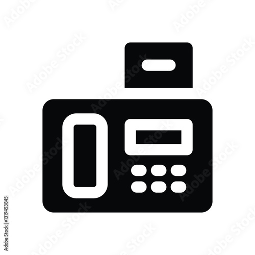 telephone glyph icon. Strong and solid vector icon for websites, mobile interfaces, presentations, and visual branding. High quality and easy to edit.