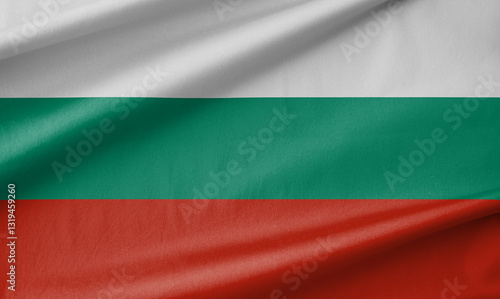 Obraz na plátně Bulgaria National Flag Waving in the Wind