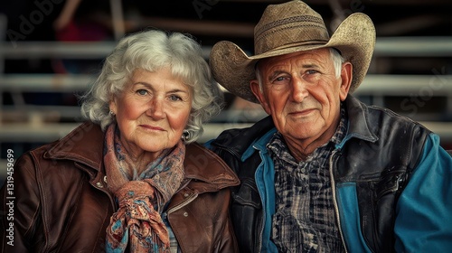 Wallpaper Mural Senior Couple Wearing Hats and Smiling Together at Outdoor Event Torontodigital.ca