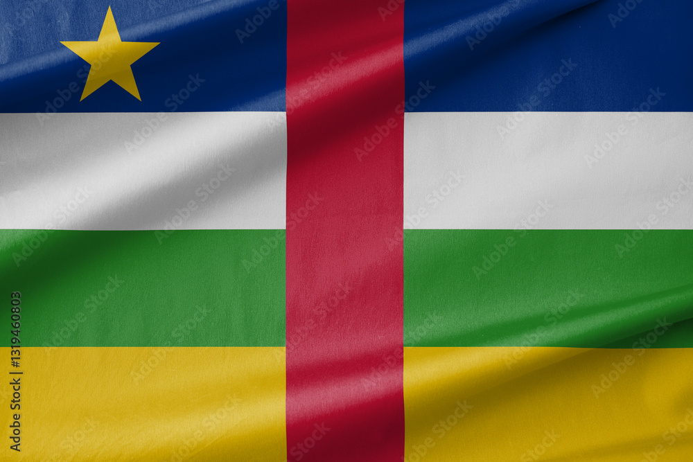Obraz premium Central African Republic National Flag Waving in the Wind