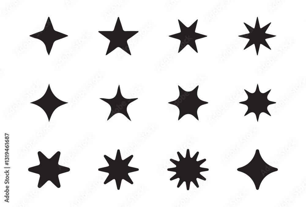 Star icons. Sparkle symbol collection. Star icon rating symbol reward rating mark vector. Illustration eps 10 Star icons. Sparkle symbol collection. Star icon rating symbol reward rating mark vector. Illustration eps 10