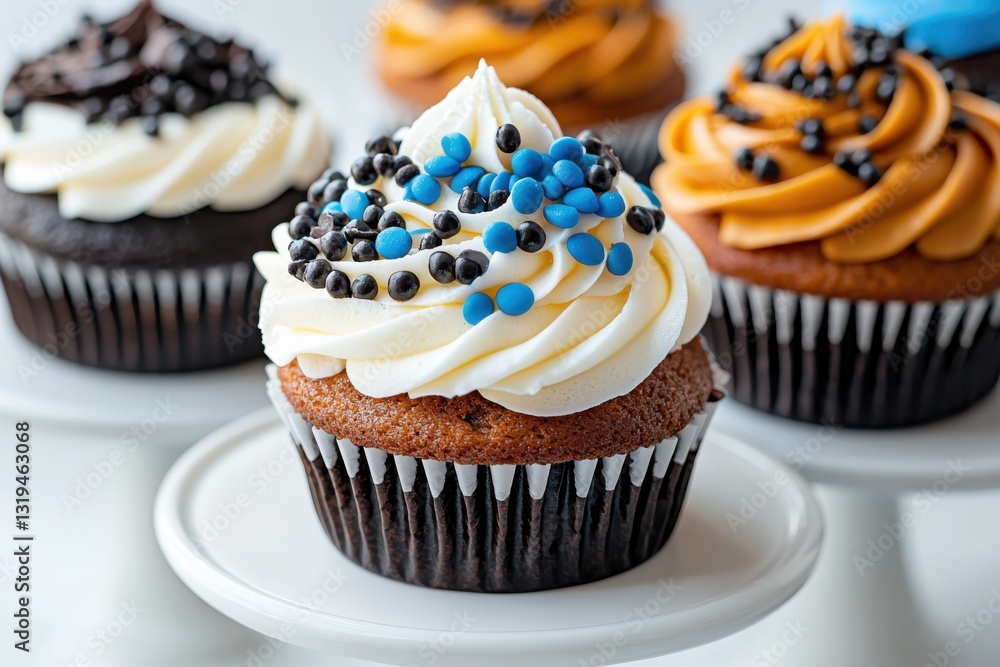 Cupcake photography showcase soft studio lighting multiple angles realistic props culinary art delicious dessert Cupcake photography showcase soft studio lighting multiple angles realistic props culinary art delicious dessert