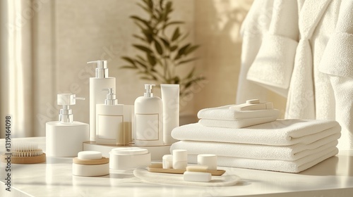 Set of Hotel amenities mockup, blank, clean, graphic template, branding mockup