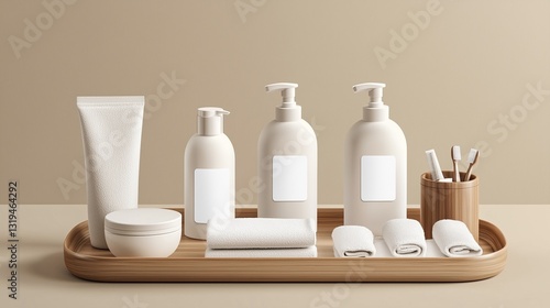 Set of Hotel amenities mockup, blank, clean, graphic template, branding mockup