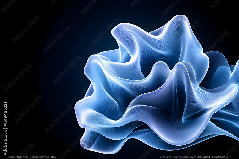 Obraz premium Abstract blue, flowing, dynamic form