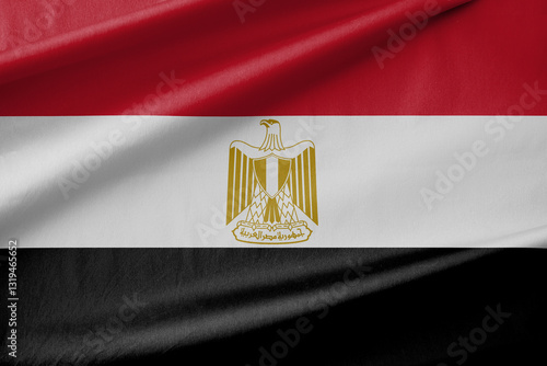 Egypt National Flag Waving in the Wind