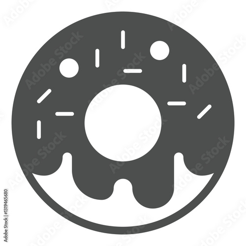 Sweet donut solid icon, eat what you want concept. Vector graphics. Glazed donut bun sign on white background, glyph style icon for mobile or web design.