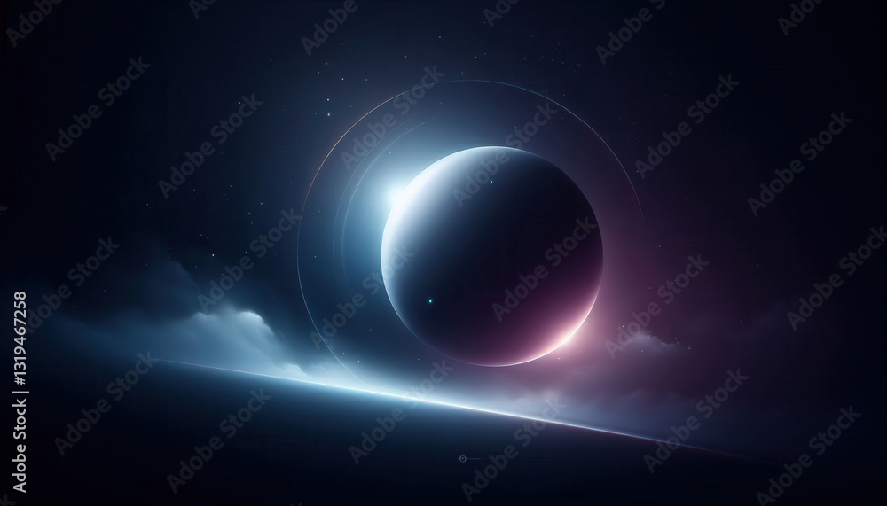 Fototapeta premium Celestial event observing a planetary phenomenon in outer space ethereal atmosphere cosmic view